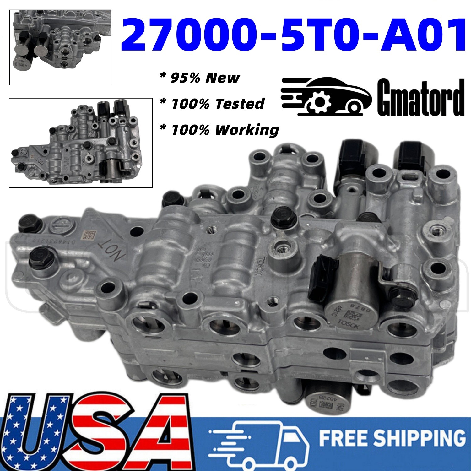 27000-5T0-A01 Transmission Valve Body w/ Solenoid Kit For 14-18 Honda Civic HR-V