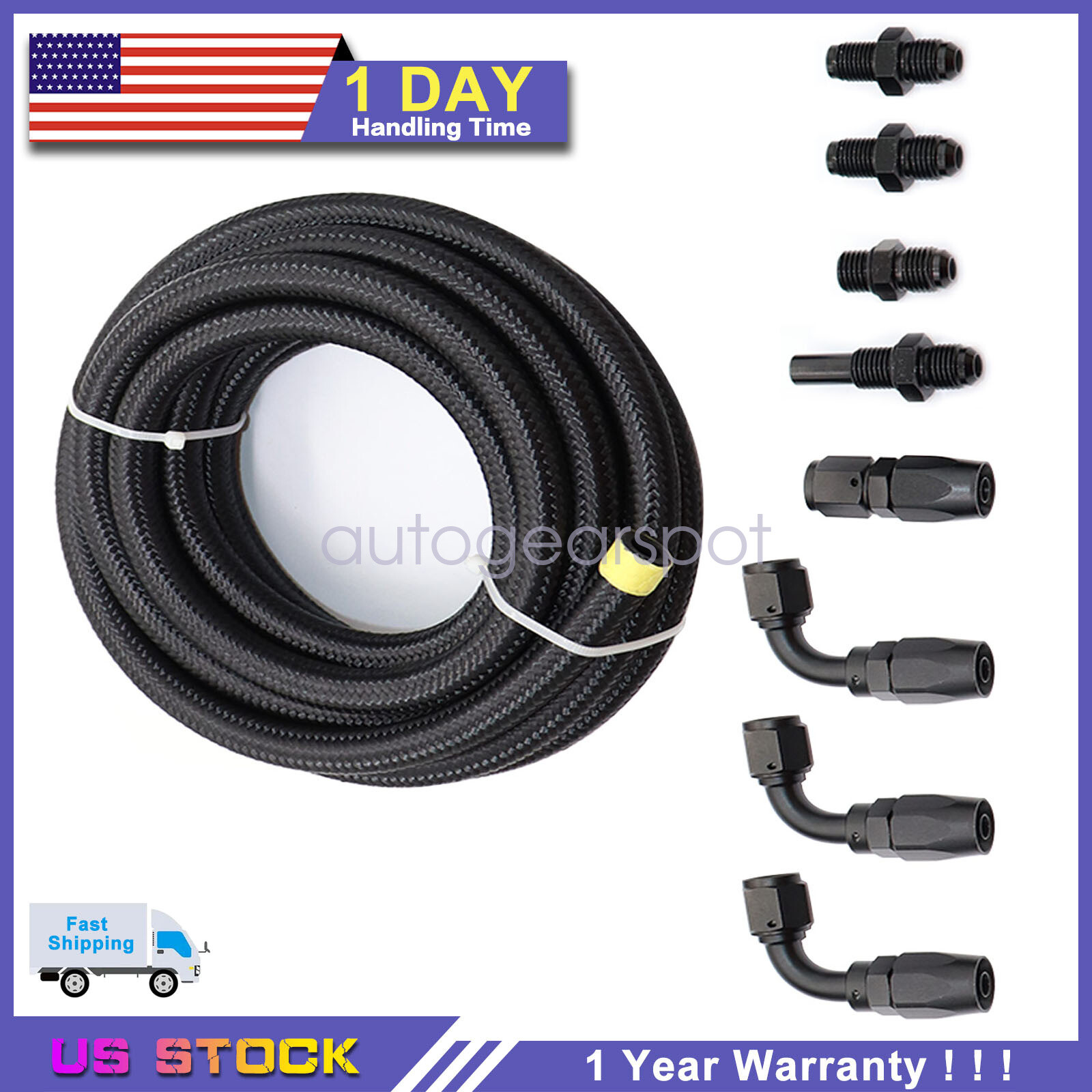 Automatic Transmission Cooler Line Kit For 4L80E 6AN Nylon Steel Braided Line