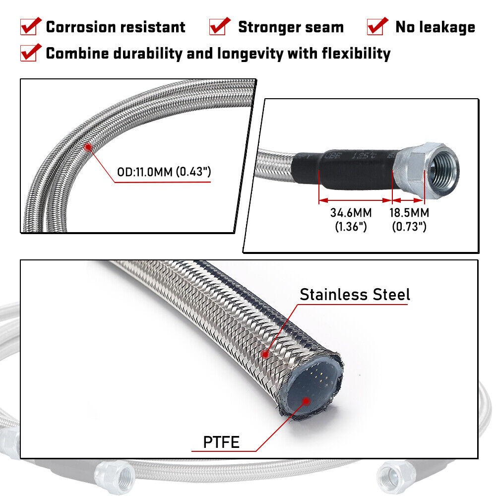 For GM 4L60E 4L65E Automatic Transmission to Radiator Lines Hose -6AN SS Braided