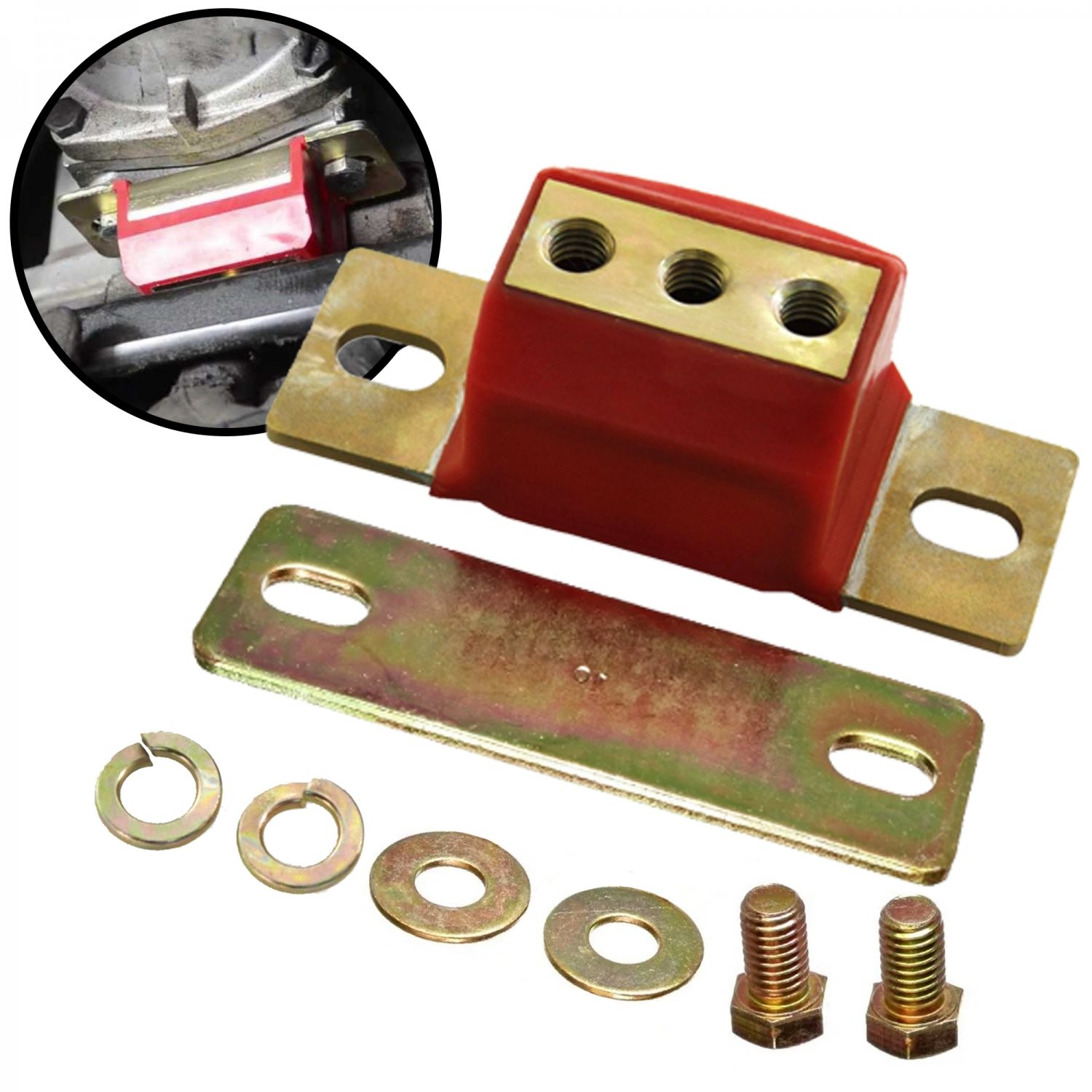 Red Polyurethane GM BBC SBC V6 V8 Transmission Mount Kit For TH350 TH400 700R4