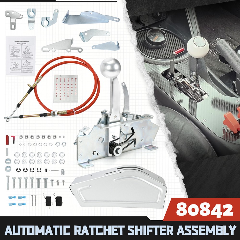 For B&M 80842 Pro Ratchet Automatic Shifter for Ford GM 3 & 4 Speed Transmission