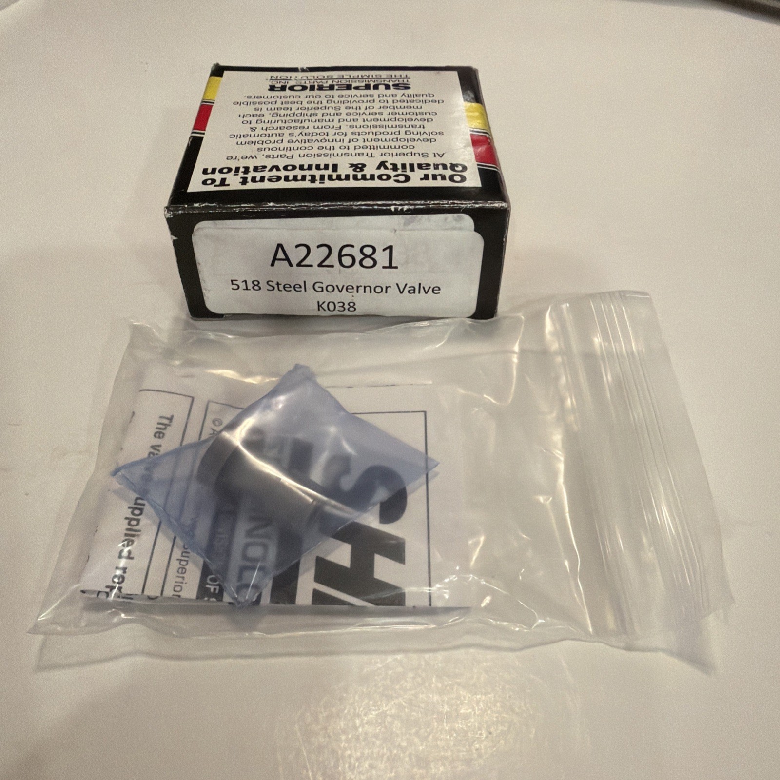 SUPERIOR TRANSMISSION – K038 – A904 A500 A518, NO-STICK STEEL GOVERNOR VALVE