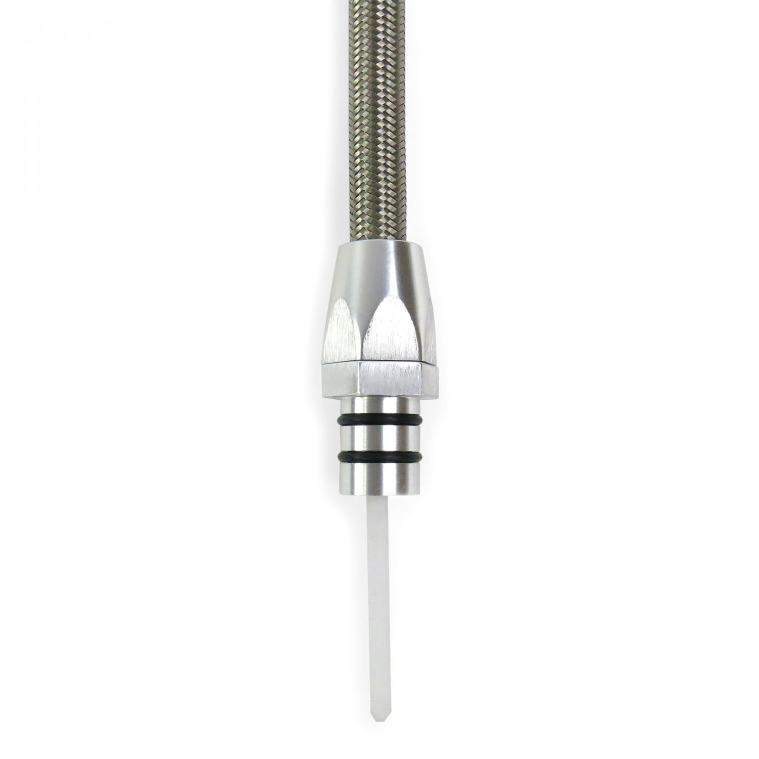 TH350 Billet / SS Braid Locking Transmission Dipstick Firewall/Trans Mnt rat