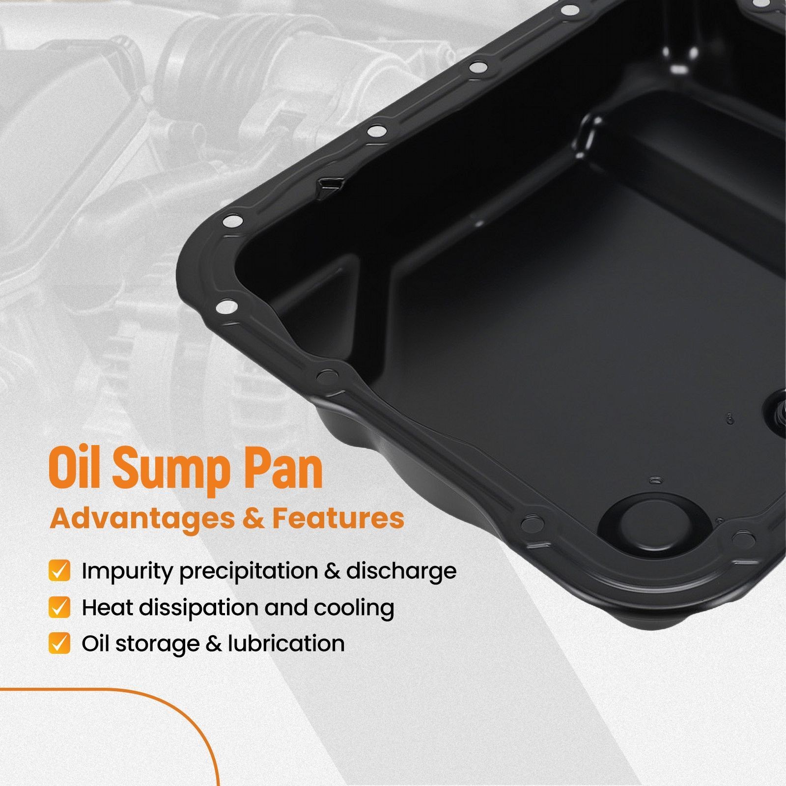Transmission Pan for GM 4L70-E 1998-2014 635-1062 16-Bolt Steel 3″ Deep