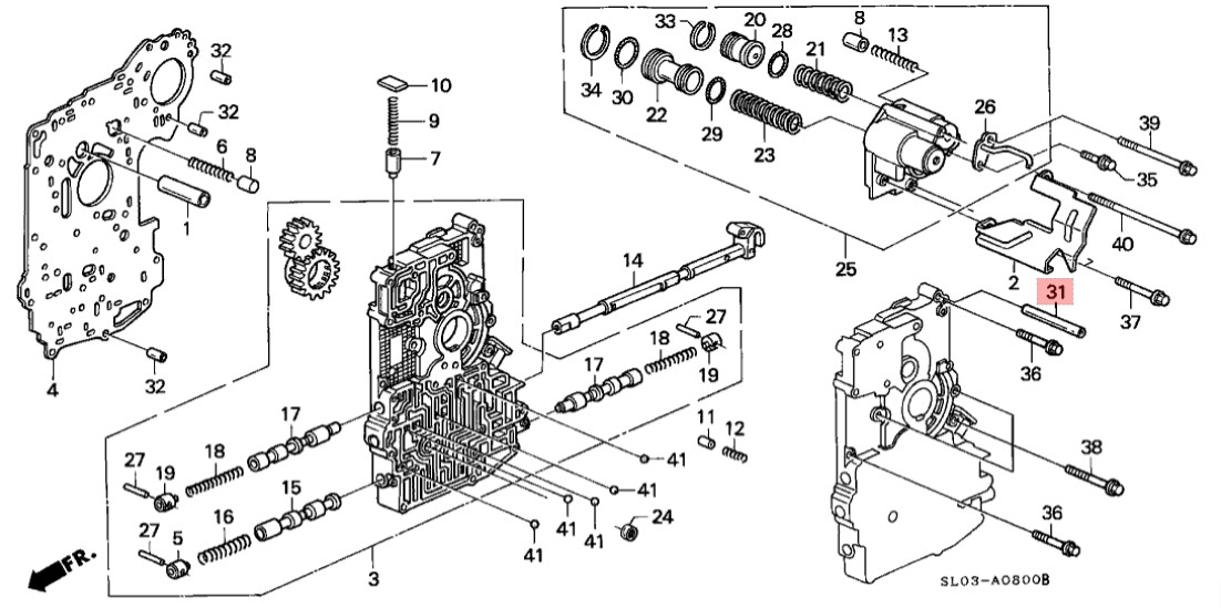 HONDA ACURA GENUINE OEM NSX Pin, Dowel (8X40) AT Main Valve Body 91704-PF4-000