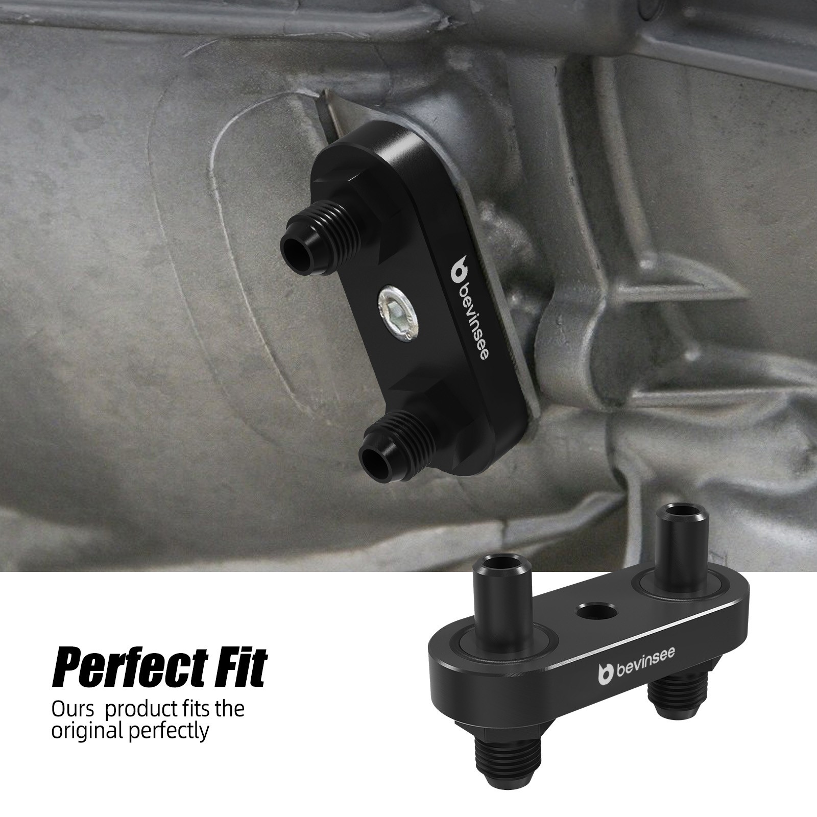 For 6L90E 6L80E 8L90E Transmission Cooler Line Adapter Plate 6AN Fittings Seal
