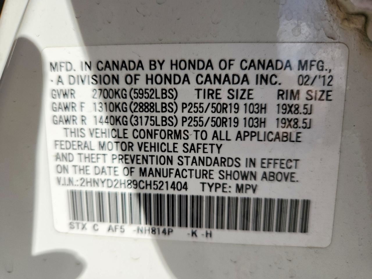 Automatic Transmission 3.7L Fits 10-13 MDX 3853554