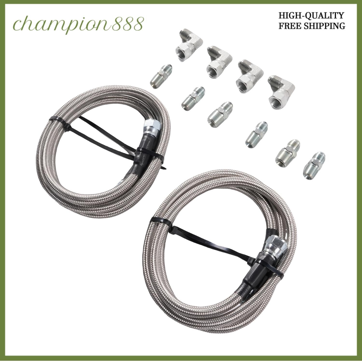 For TH350 700R4 TH400 SS Braided Transmission Cooler Hose Lines 52″ Length