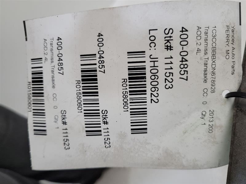 2013 2014 CHRYSLER 200 Automatic Transmission 2.4L 4 Speed