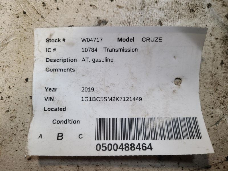 Automatic Transmission Gasoline Fits 19 CRUZE 1738297