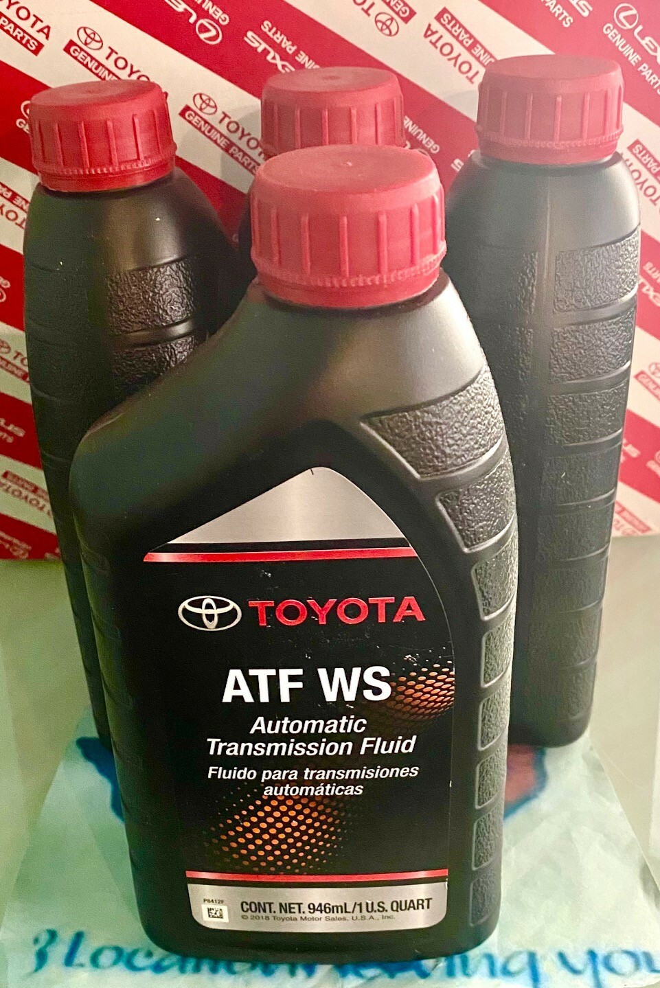 (4) Quart GENUINE TOYOTA ATF WS Automatic Transmission Oil 00289-ATFWS