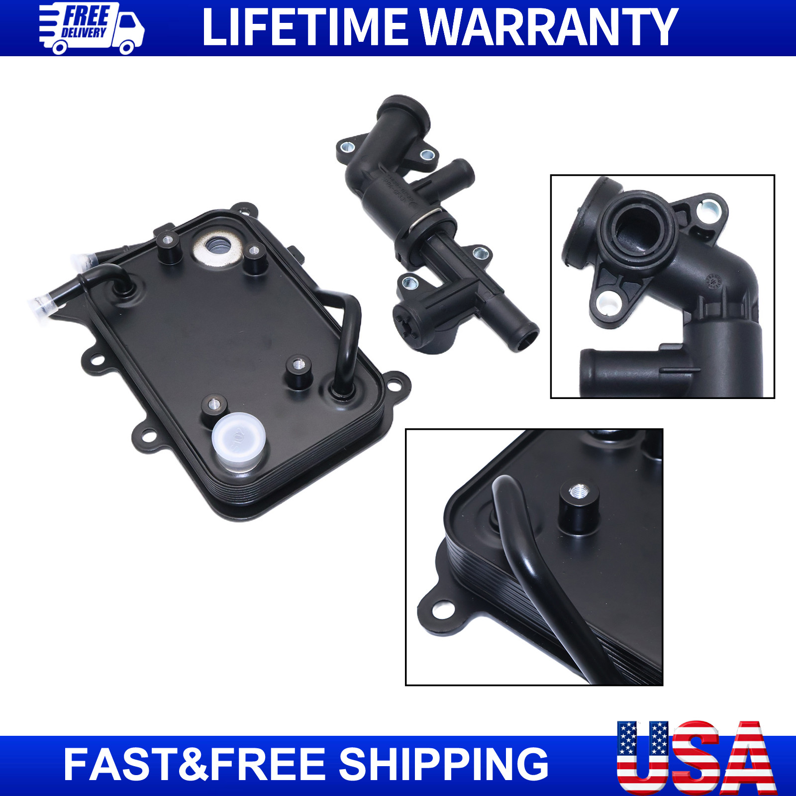 Fits 2015-2017 Hyundai Sonata 2.4L Transmission Oil Warmer Cooler & Valve