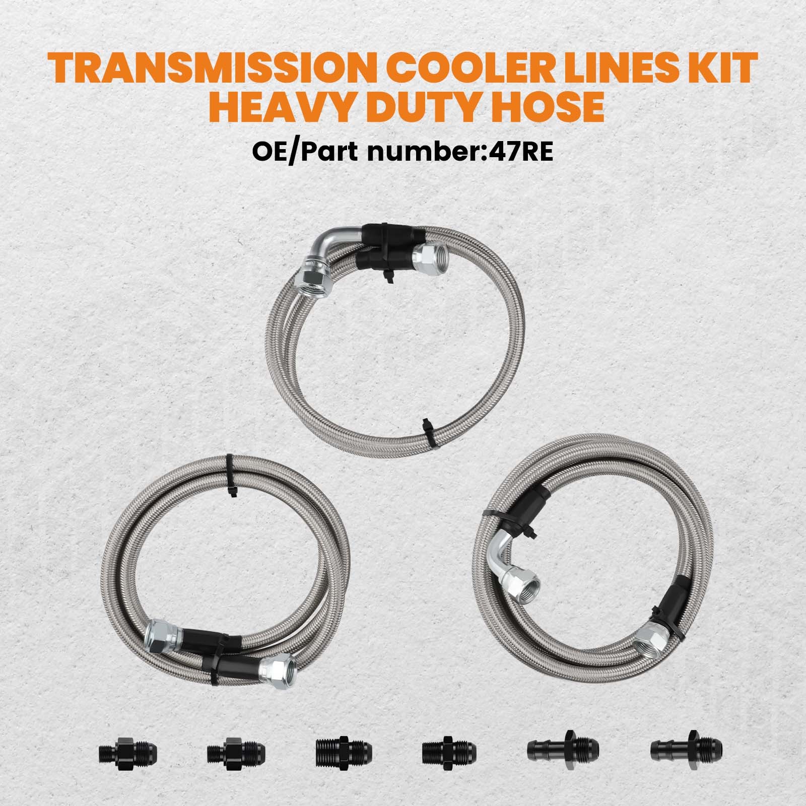 47RE Transmission Cooler Hoses Lines Kit for Dodge Ram 2500/3500 1996-2002