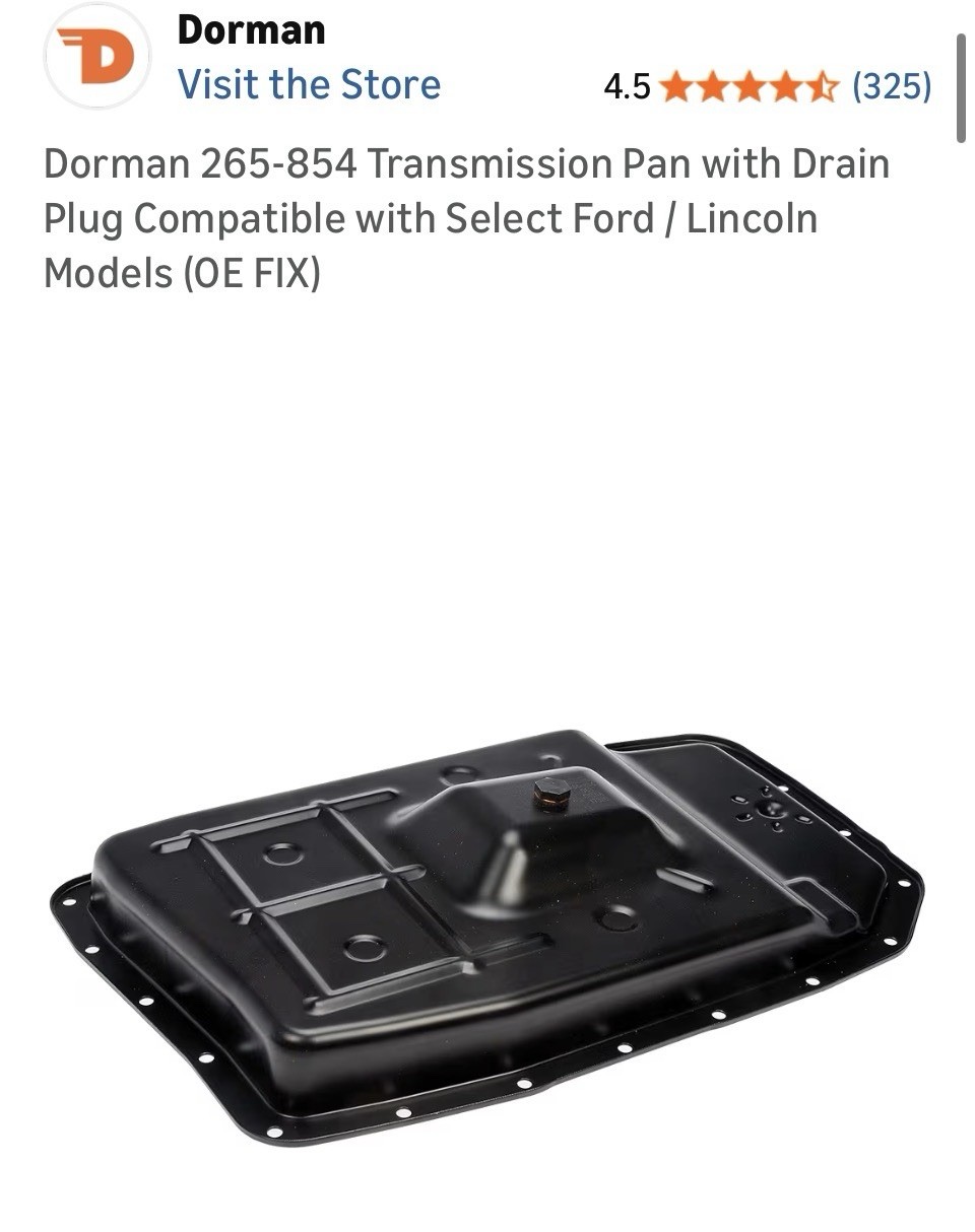 Dorman 265-854 Transmission Pan With Drain Plug. For Select Ford Lincoln Models.