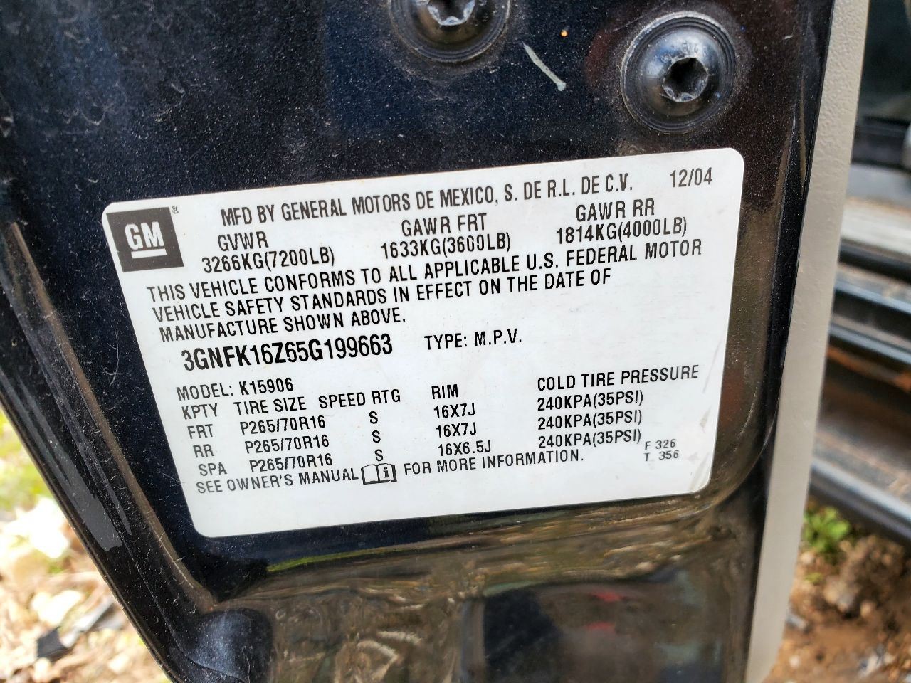 SUBURBN15 2005 Automatic Transmission Oil Cooler 1800470