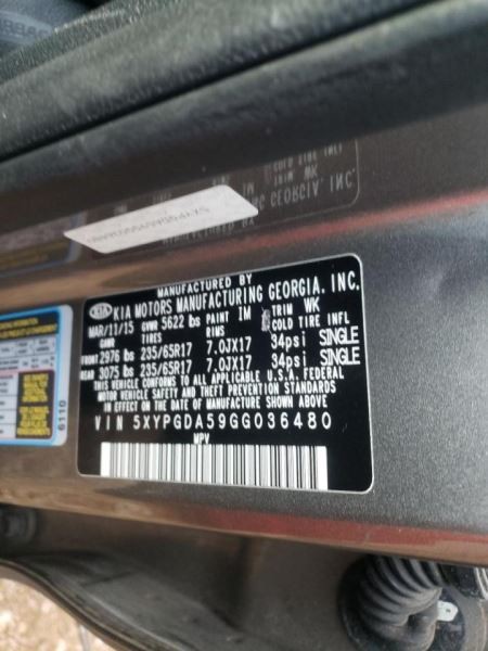 2016-2018 KIA SORENTO Automatic Transmission 3.3L AWD
