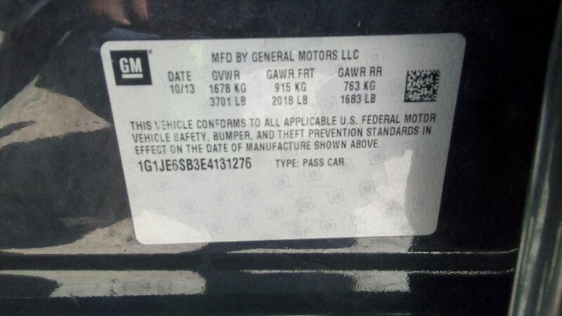 Automatic Transmission Fits 13-14 SONIC 1.4L LS 6322666