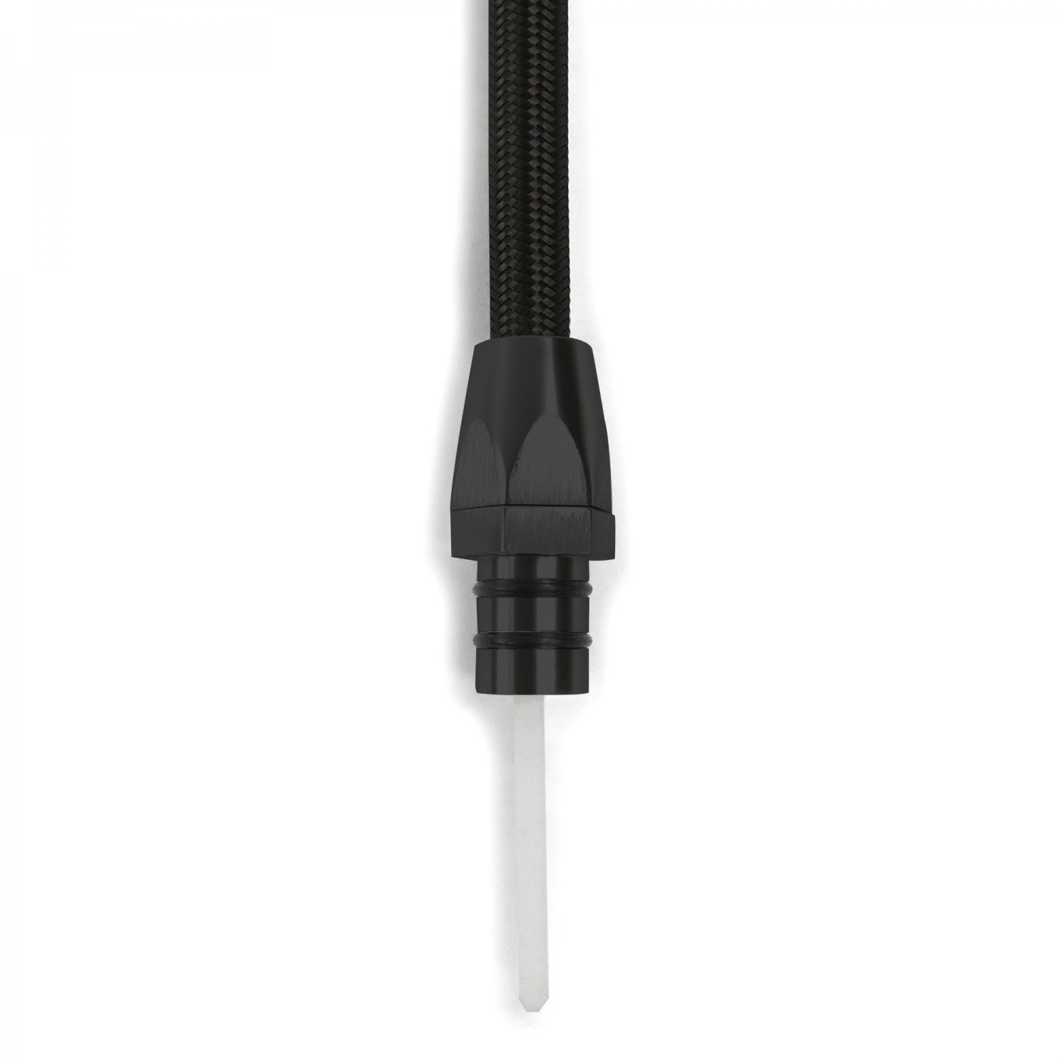 TH400 BLK Billet / SS Braid Locking Transmission Dipstick Firewall/Trans Mnt