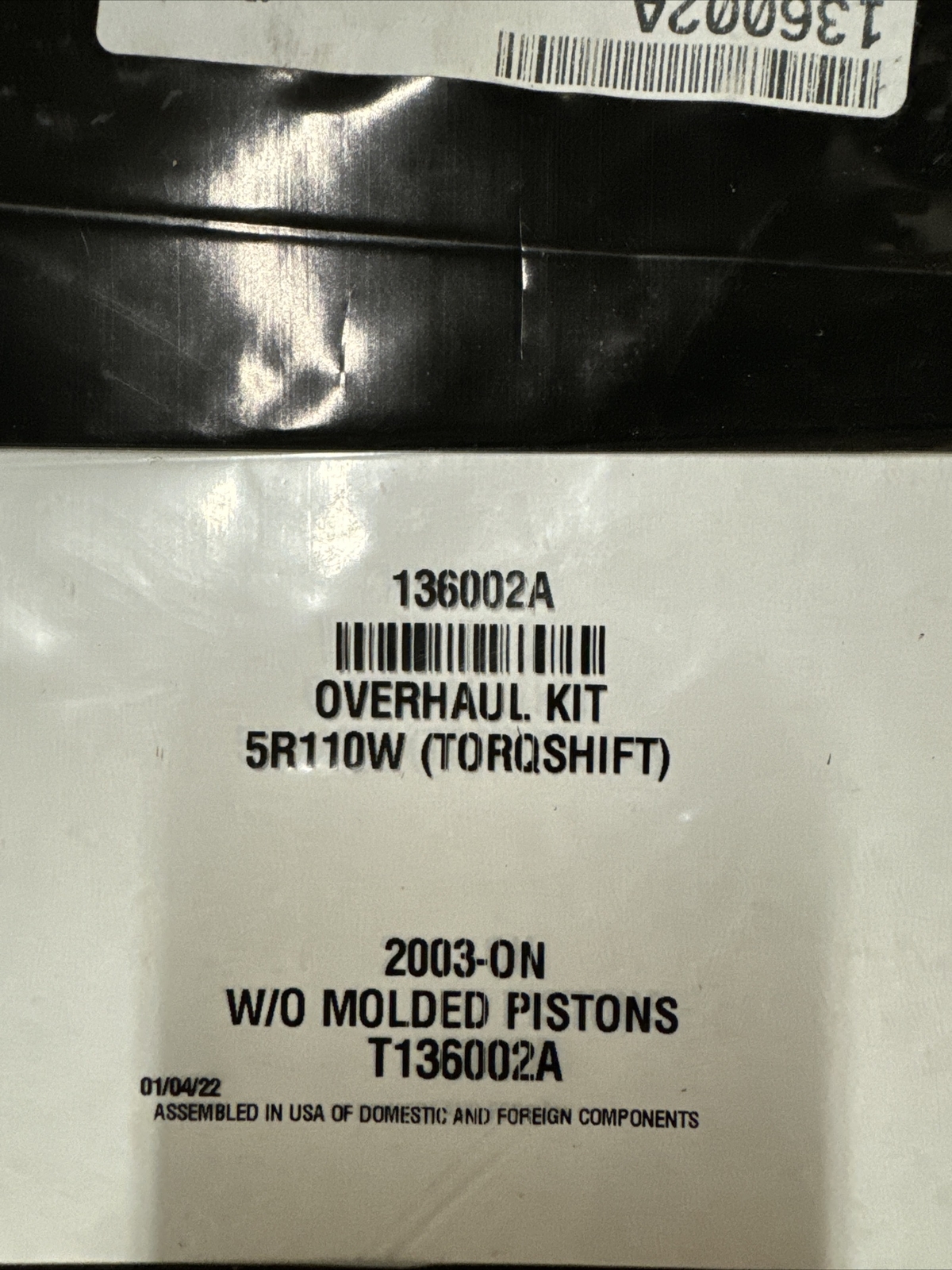 Ford 5R110W 2003-16 Paper Rubber Rebuild Kit, Toledo