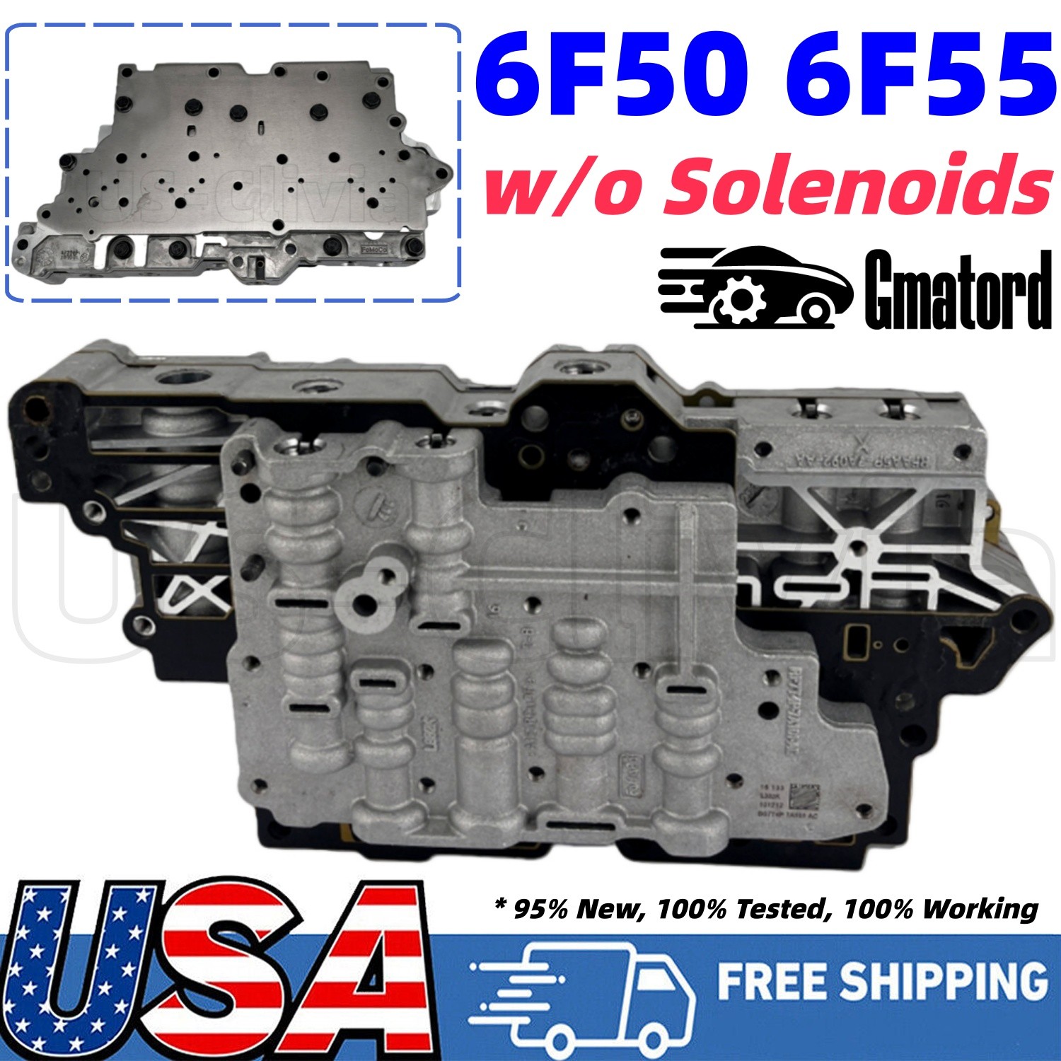 6-Speed Transmission Valve Body 6F50 6F55 w/o Solenoids For Ford Lincoln Mercury