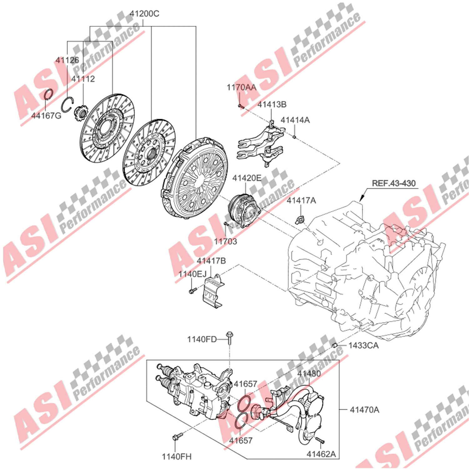 Transmission Dual Clutch Fork Kit Fits 2012-2019 Ford Focus Fiesta EcoSport NEW