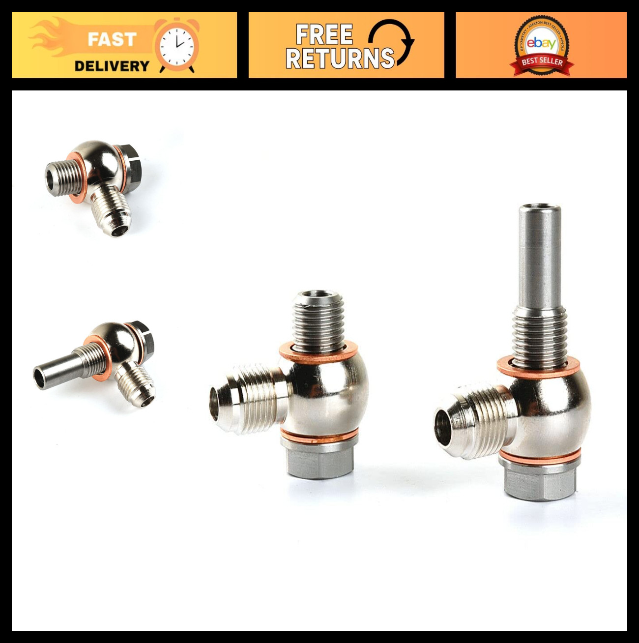 6AN x 1/4NPSM Banjo Bolt Fitting for GM Transmission Oil Cooler 97-10 4L80E