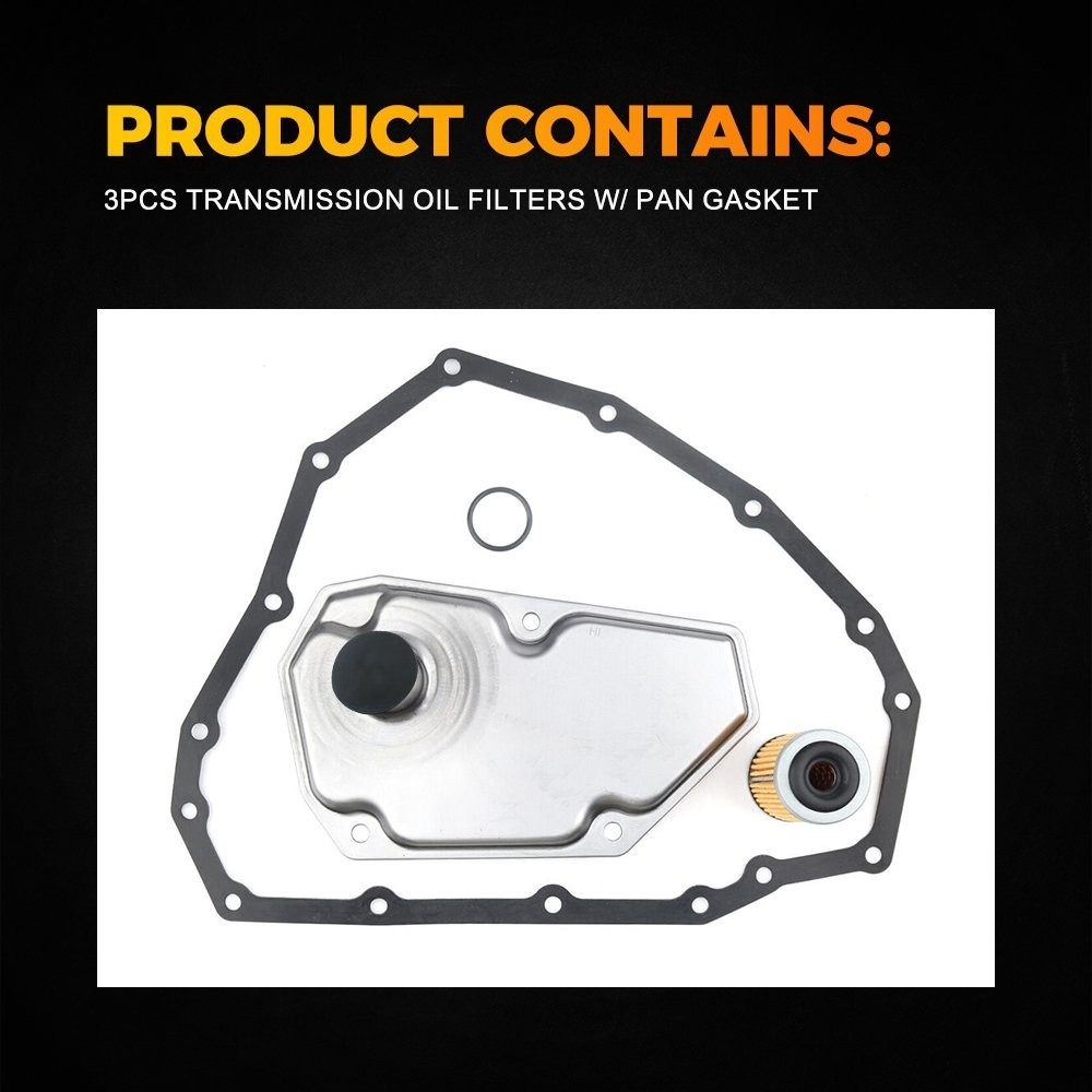 3Pcs Transmission Oil Filters W/Pan Gasket For 2012-2019 NISSAN SENTRA VERSA USA