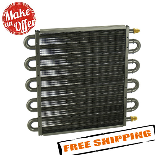 Derale 13318 10 Pass 13″ Series 7000 Copper/Aluminum Transmission Cooler, -6AN
