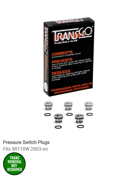 TransGo Ford 5R110W Pressure Switch Plugs TorqShift 5R1-PLUG-PS