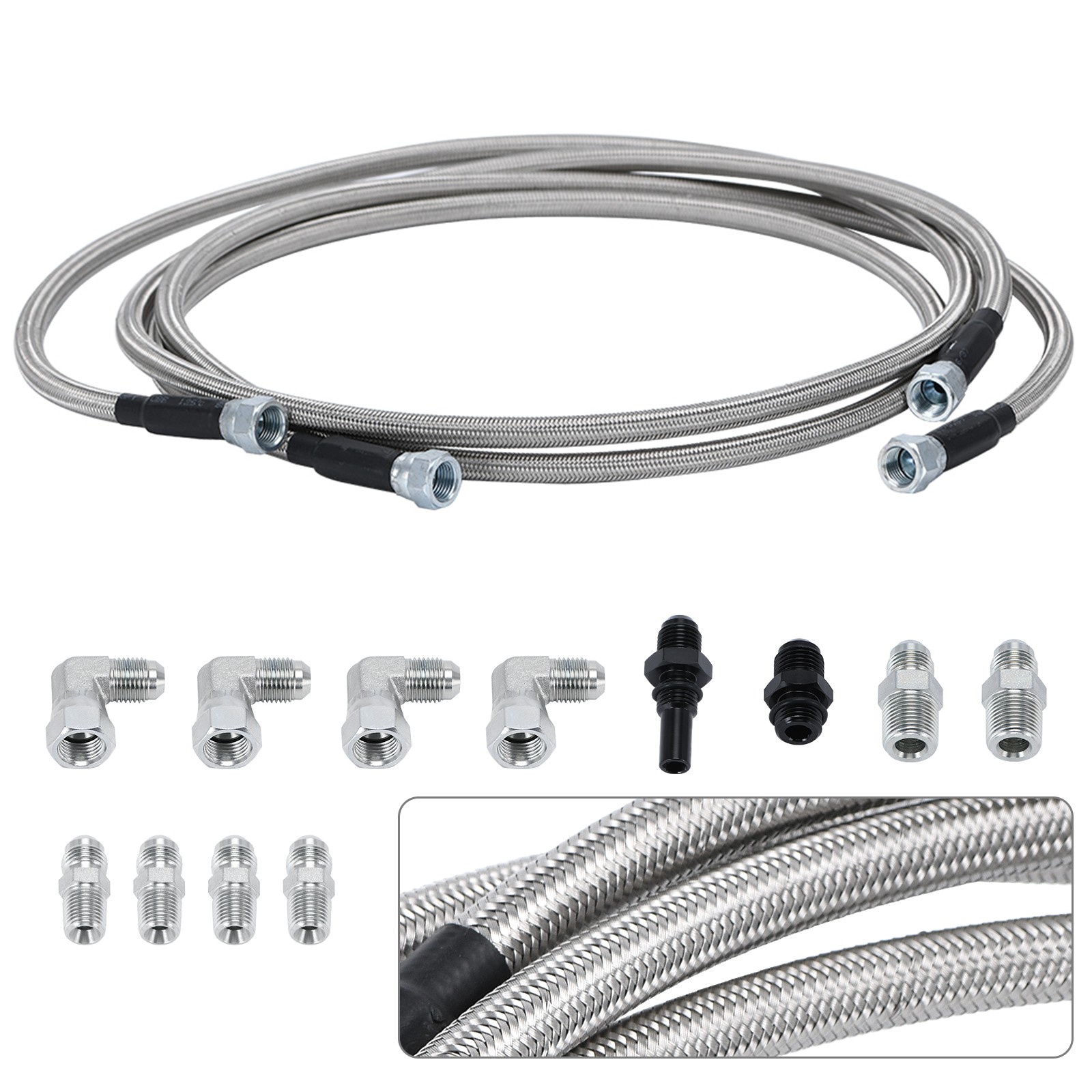 For 91-13 Chevrolet C/K/Chevrolet Silvera 70” Braided Transmission Cooler Lines
