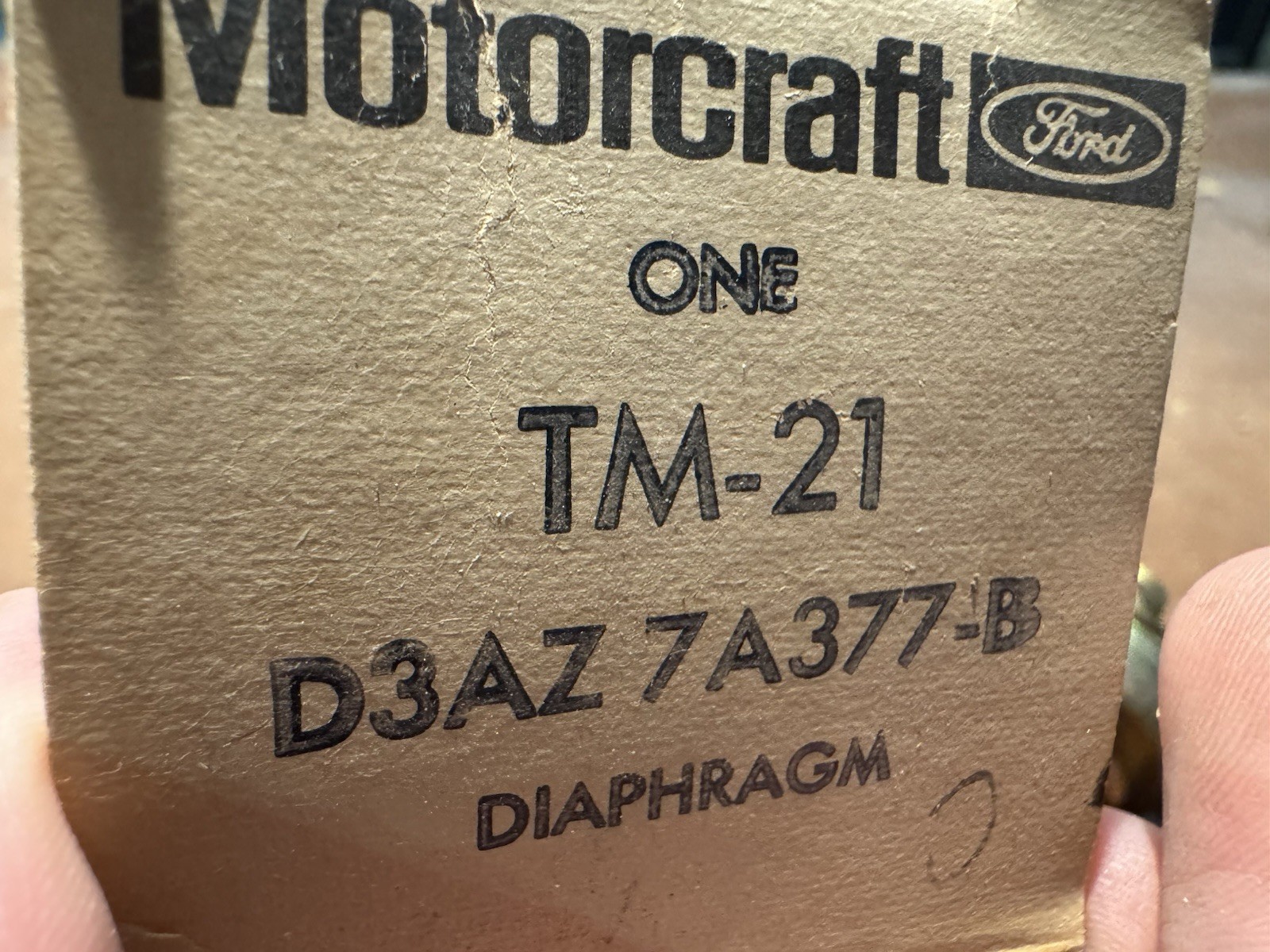 NOS FORD MOTORCRAFT C3AZ-7A377-B TM-21 AUTOMATIC TRANSMISSION VACUUM DIAPHRAM