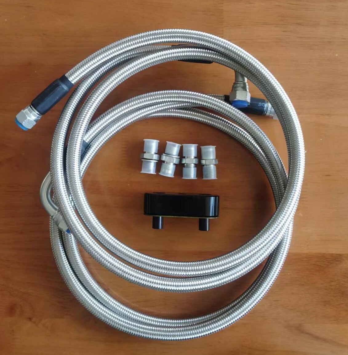Stainless Steel braided Automatic Transmission Cooler Line Kit -6AN 6L80E 4L90E