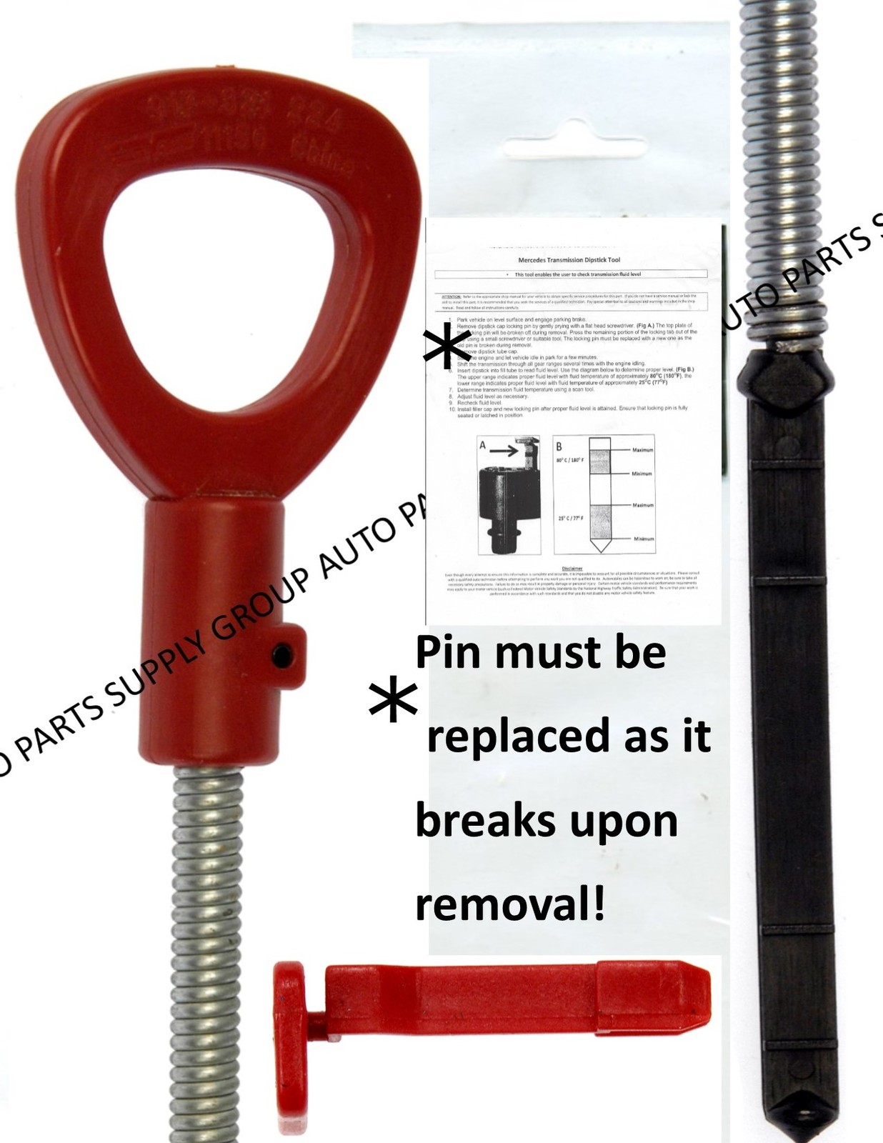 TRANSMISSION DIPSTICK for Mercedes Benz Automatic Fluid 1405891521 + Pin & Seal