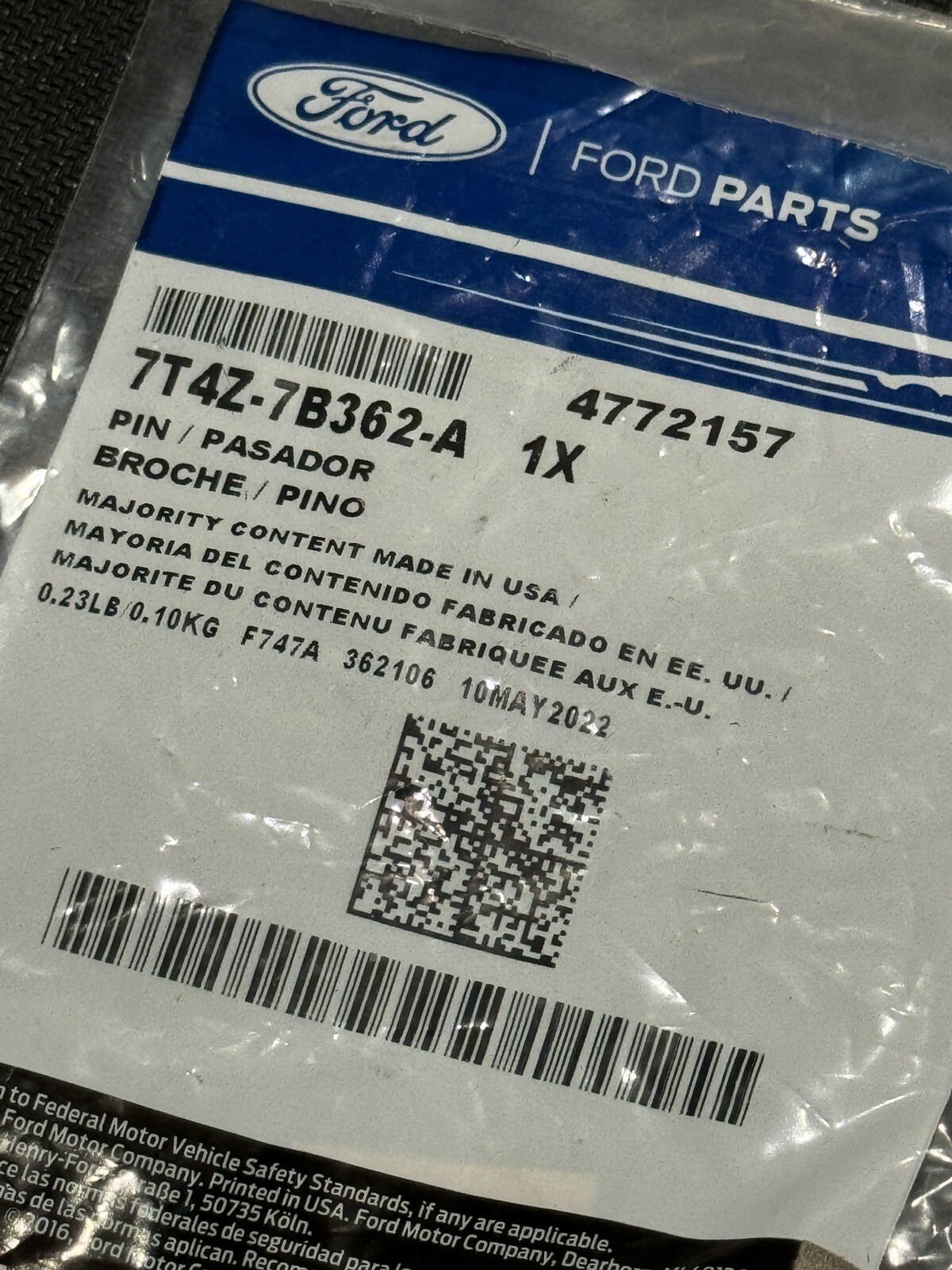 7T4Z7B362A OEM Ford Transmission Pin Detent 8F35 8 Speed Auto