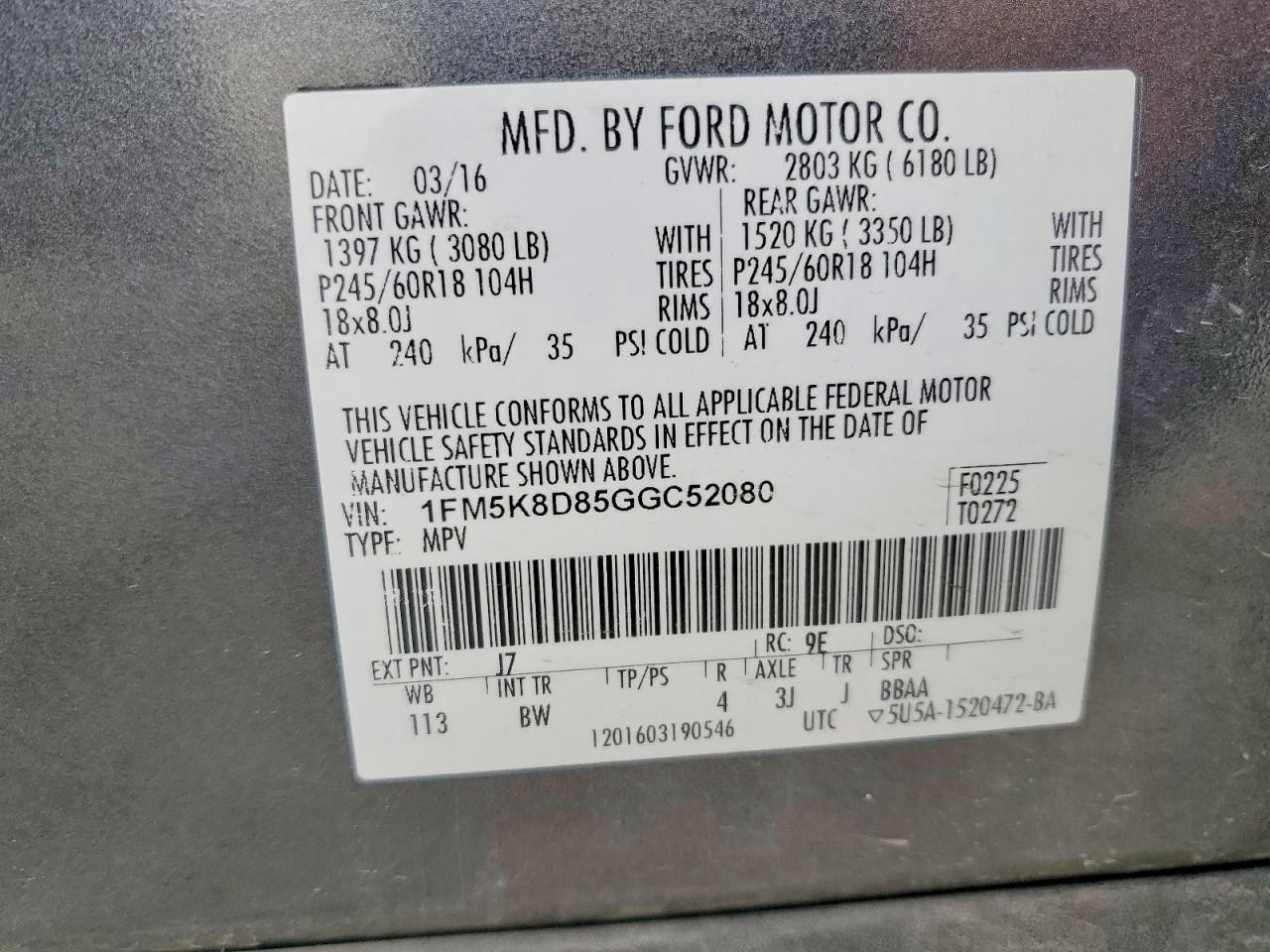 Used Automatic Transmission Flexplate fits: 2016 Ford Explorer AT 3.5 Grade A