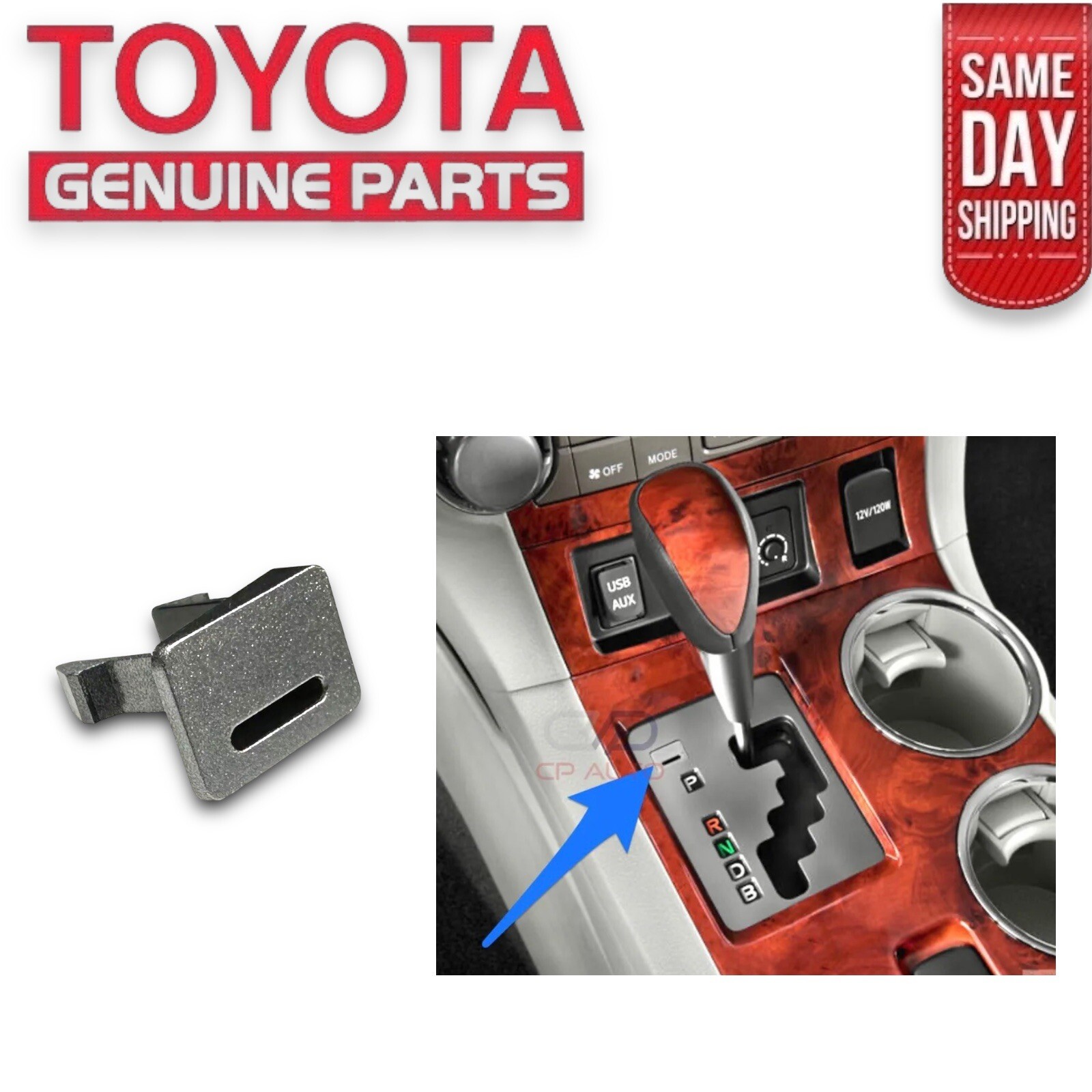 11 – 13 TOYOTA HIGHLANDER SHIFT LOCK RELEASE SILVER BUTTON COVER CAP OEM NEW