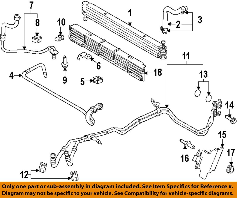 FORD OEM 11-17 Expedition Cooling Trans Oil Cooler-Tube BL3Z7B028A