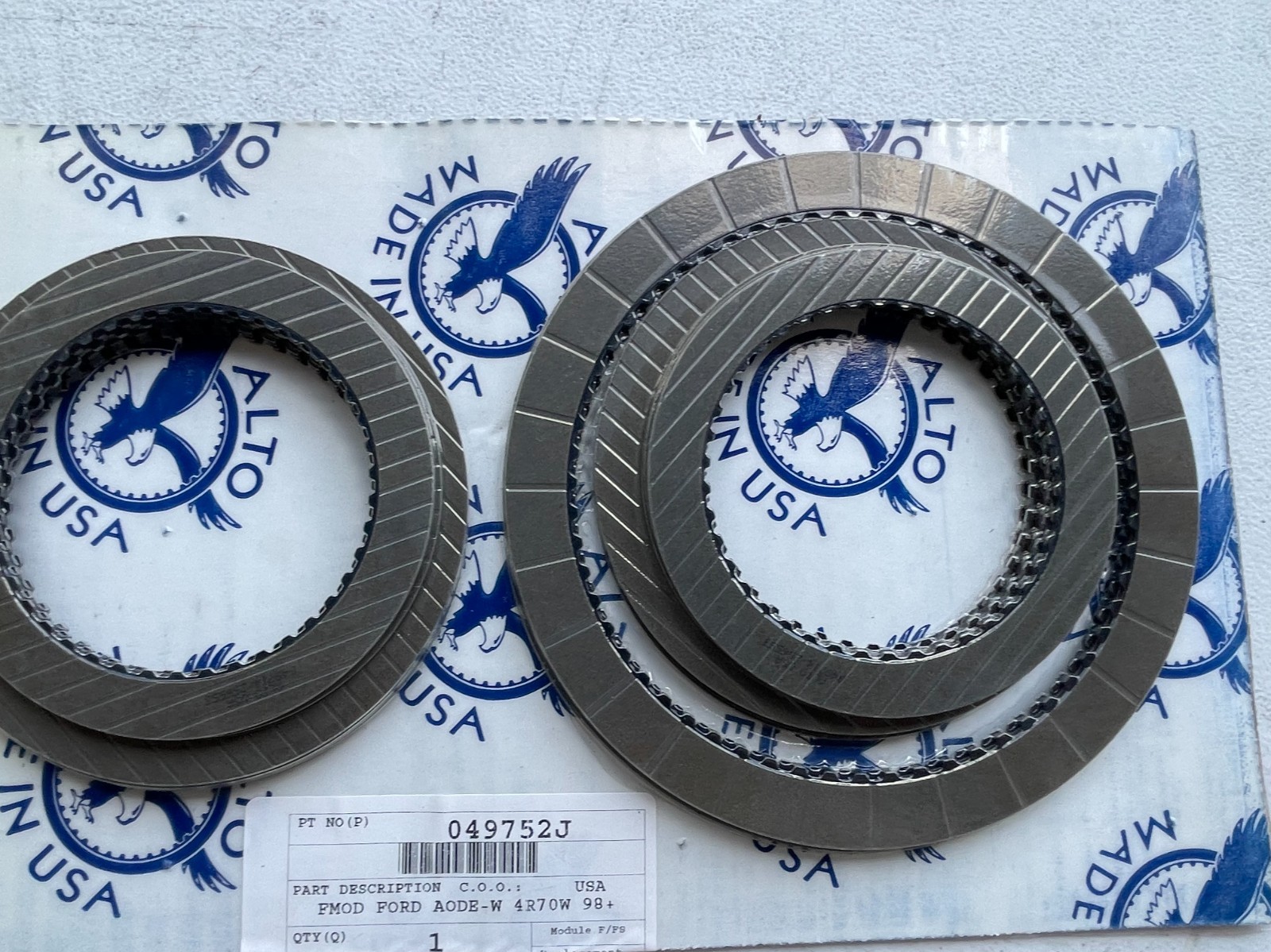 Alto 049752J Ford AODE 4R70W 4R75W Transmission Friction Clutch Pack 1998+ New
