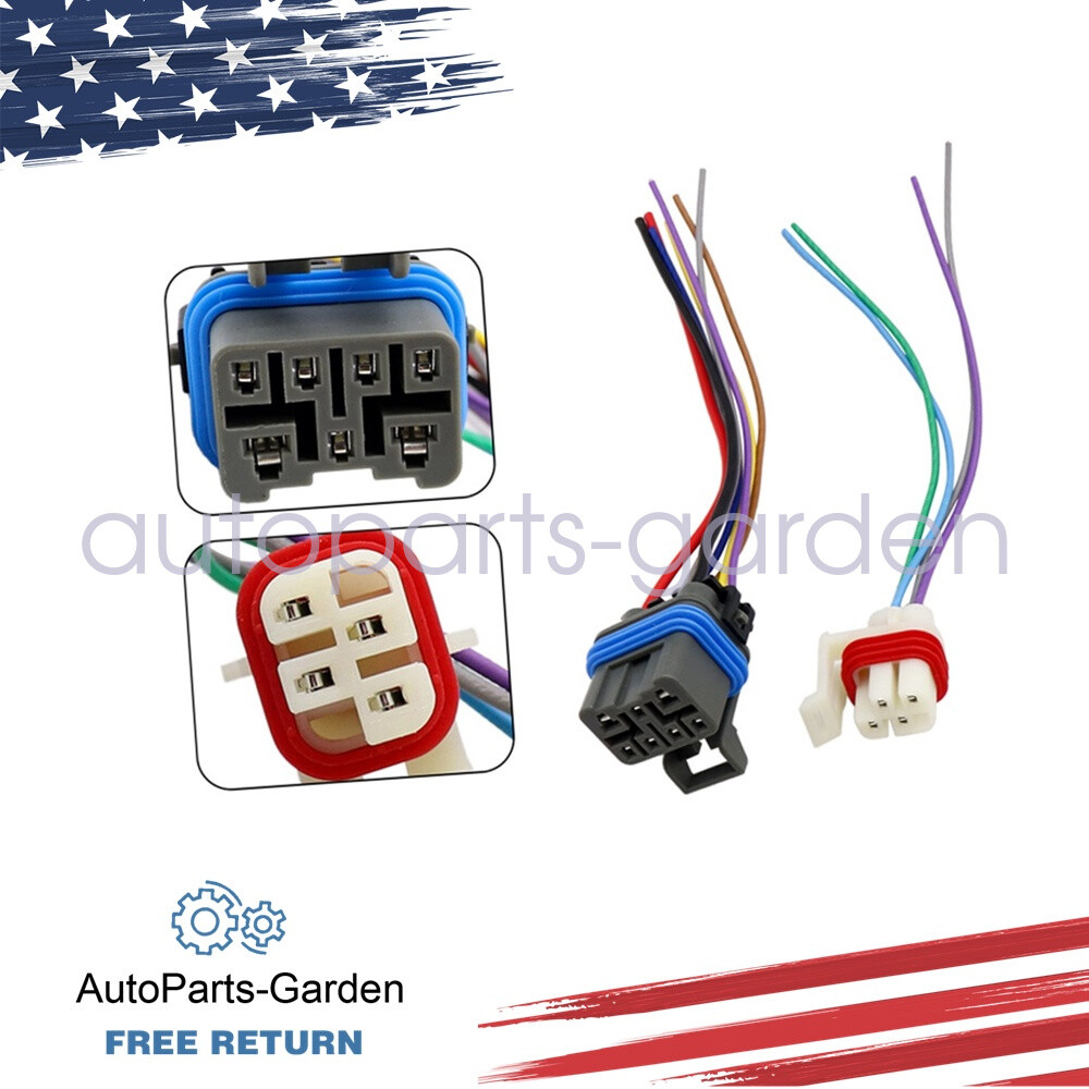 Fits for GMC 2PCS Neutral Safety Switch Connector Wire Harness 7-PIN &4-PIN