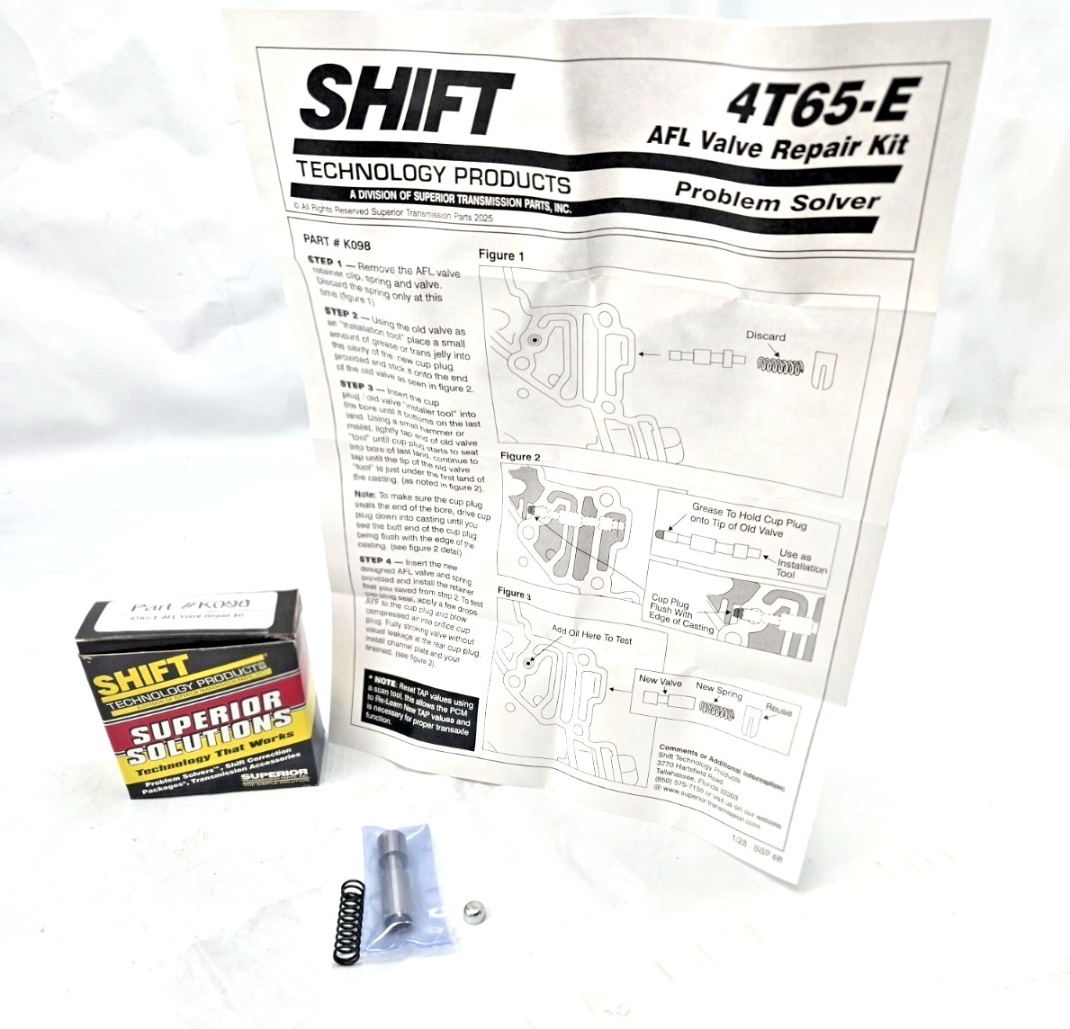 . 4T65E GM Transmission, 4T65-E Actuator Feed Limit Valve(AFL) Repair Kit, K098