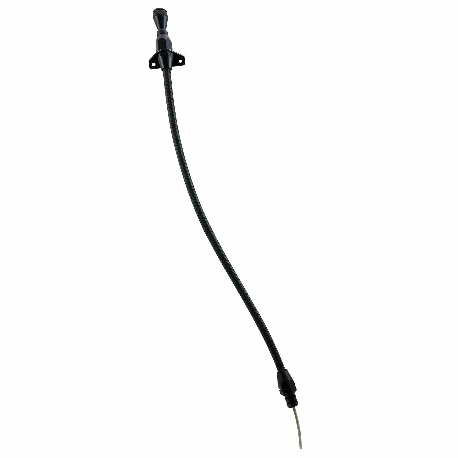 200-4R BLK Billet / SS Braid Locking Transmission Dipstick Firewall/Trans Mnt