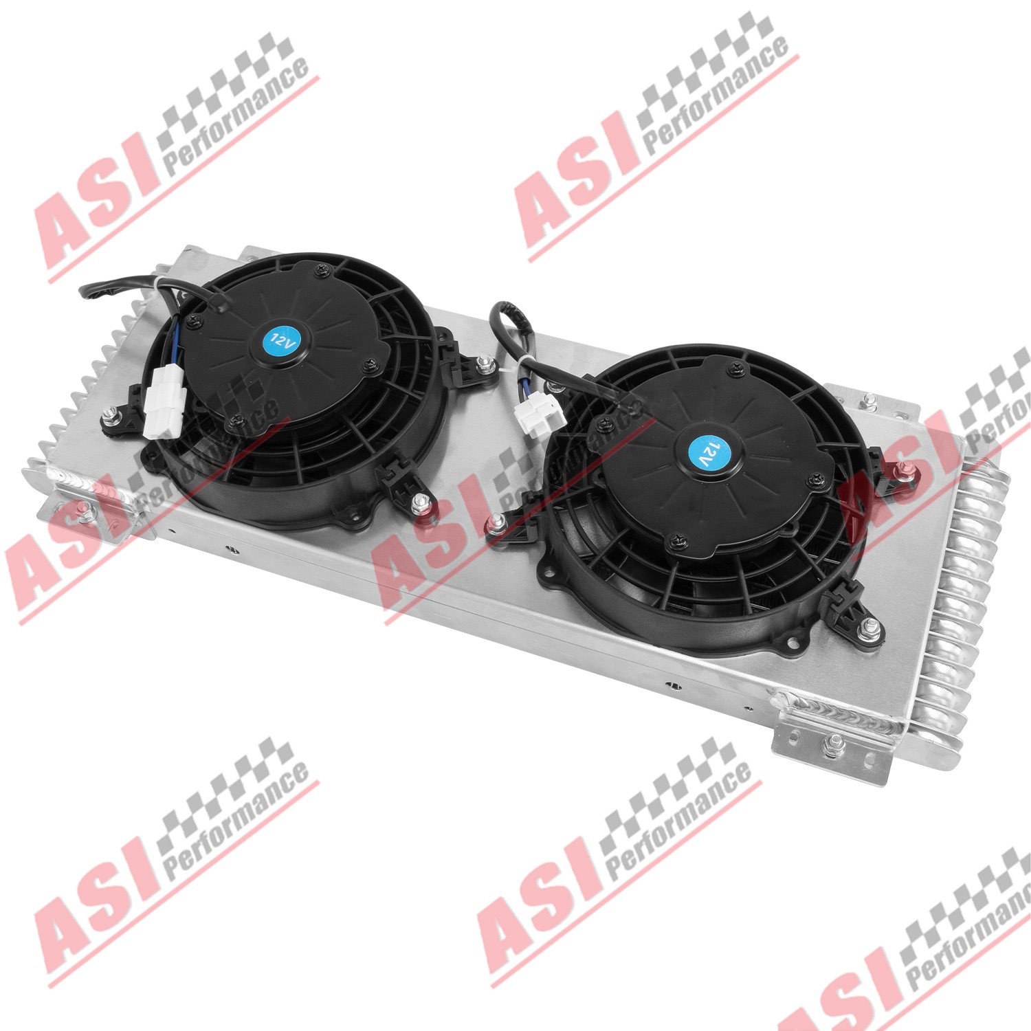 ASI Transmission Oil Cooler+Shroud 6” Fans Tru-Cool 40K GVW For Light Truck