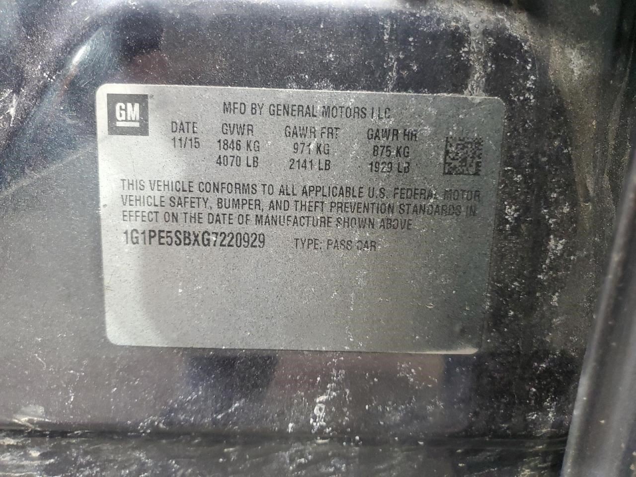 Automatic Transmission VIN P 4th Digit Limited 1.4L Fits 15-16 CRUZE 1960859