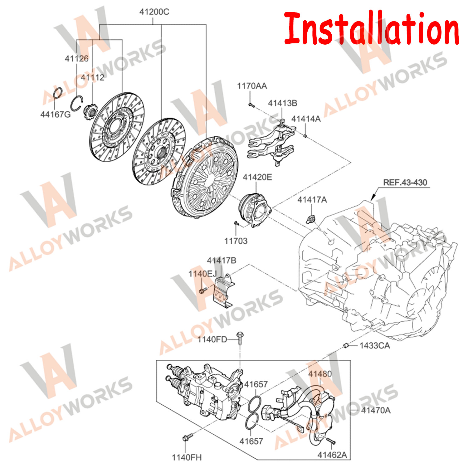 For Ford Focus Fiesta EcoSport 2012-2019 Transmission Dual Clutch Fork Kit US