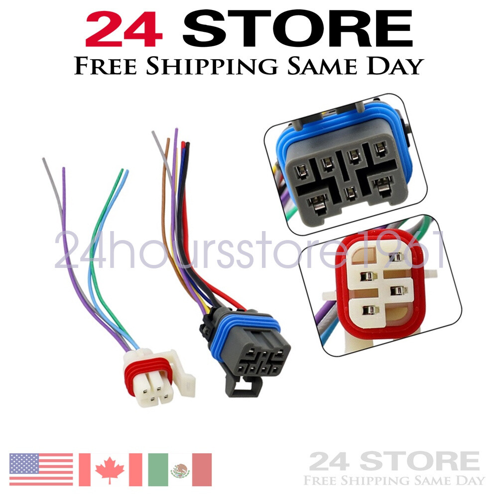 2PCS Neutral Safety Switch Connector Wire Harness 7-PIN &4-PIN fits Chevrolet