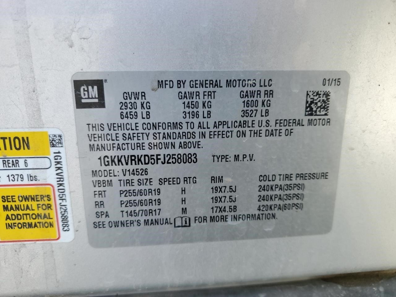 Transfer Case VIN J 11th Digit Limited Fits 15-17 ACADIA 30432380
