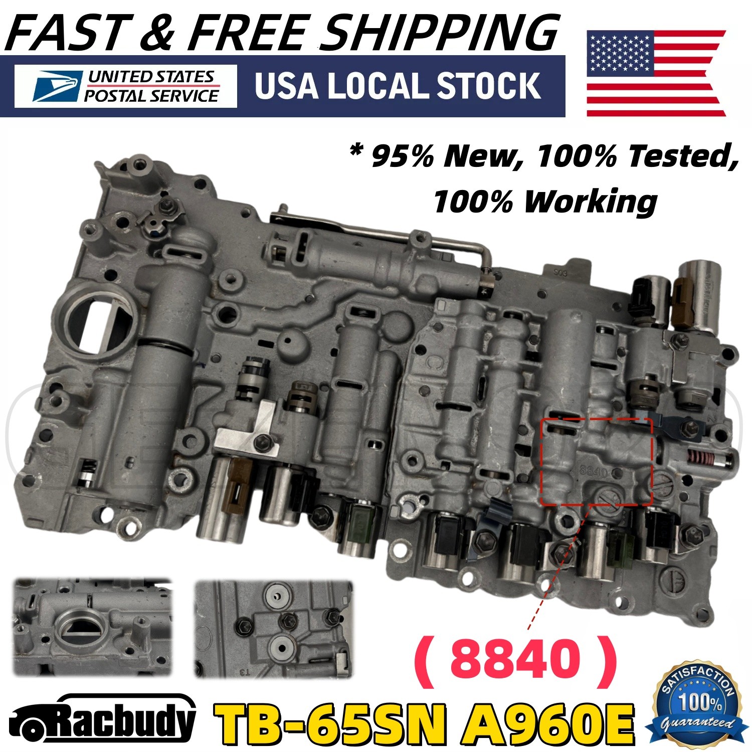TB-65SN A960E Transmission Valve Body w/ Solenoids #8840 For Lexus Toyota Tacoma