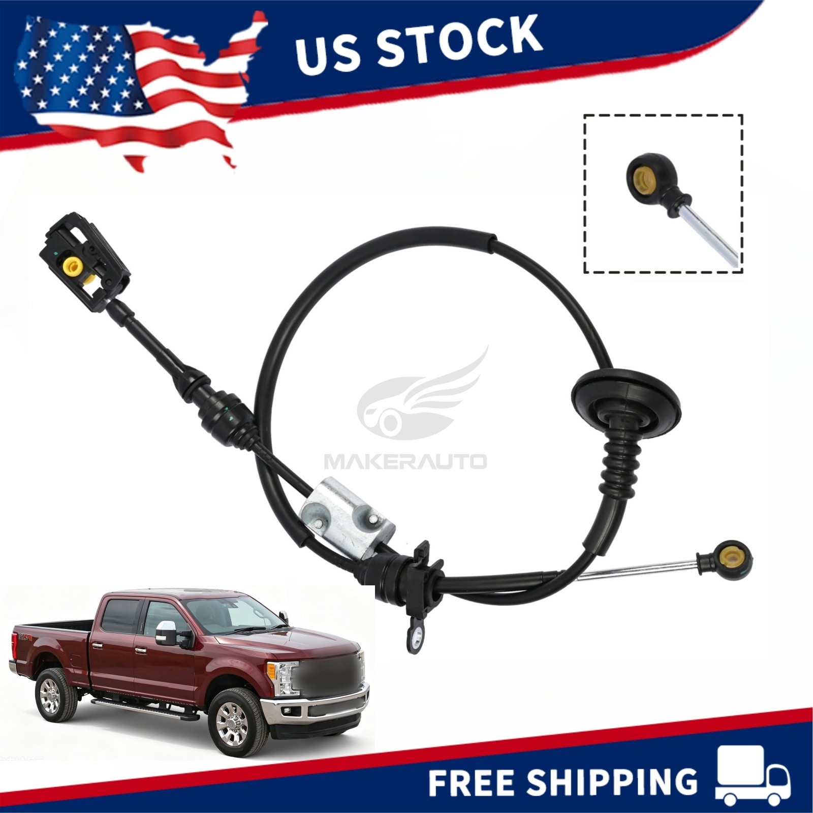 For Ford Super Duty 2017 thru 2022 Auto Transmission Shift Cable JC3Z7E395D