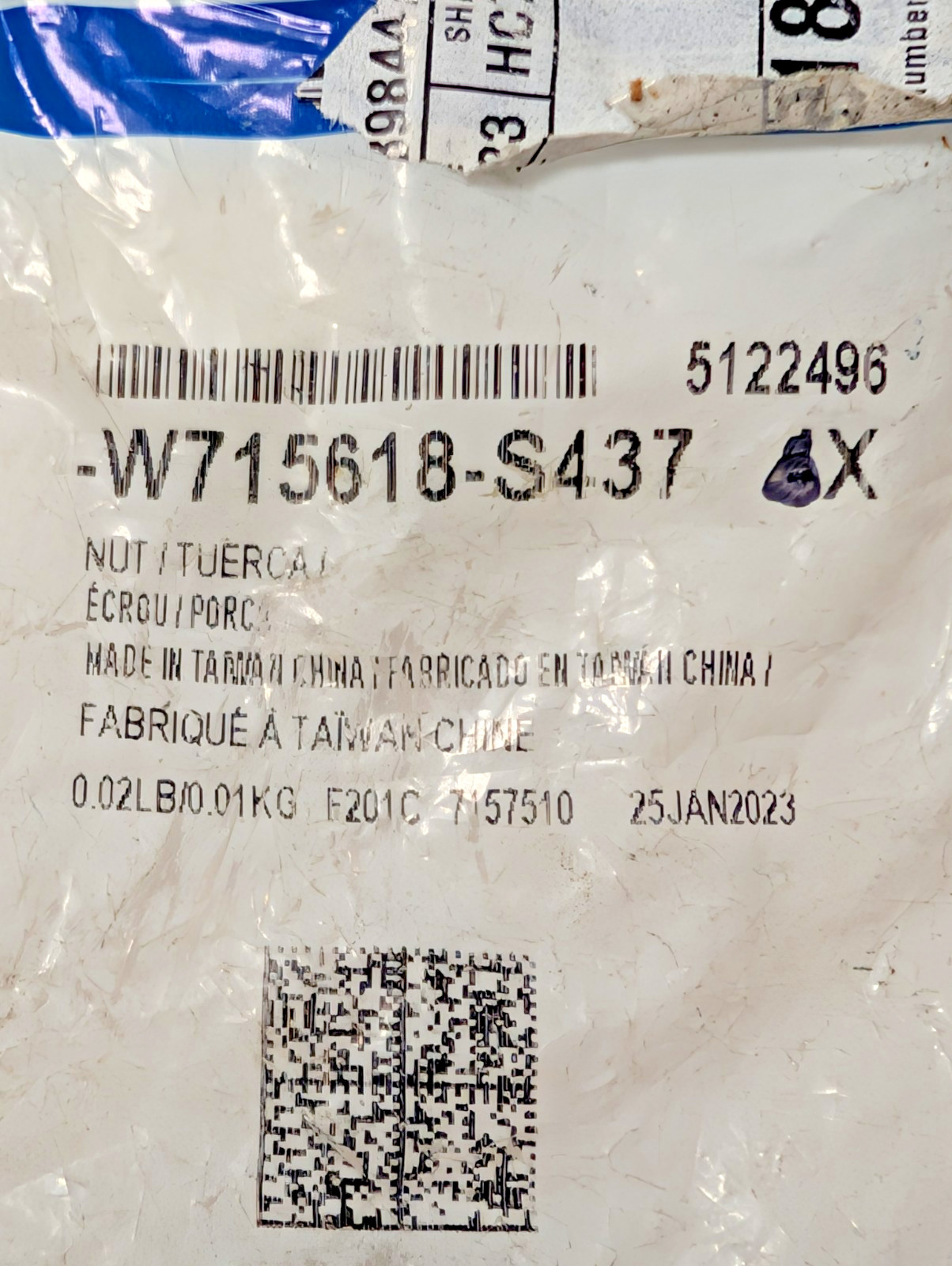 Genuine Ford W715618-S437 NUTS Transmission Torque Converter PKG Of 4