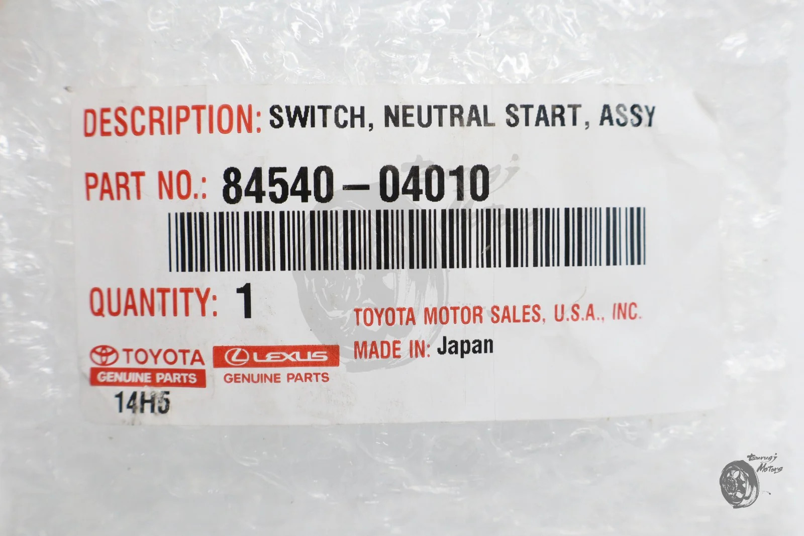 Toyota Lexus Genuine OEM 84540-04010 Neutral Safety Switch OEM New
